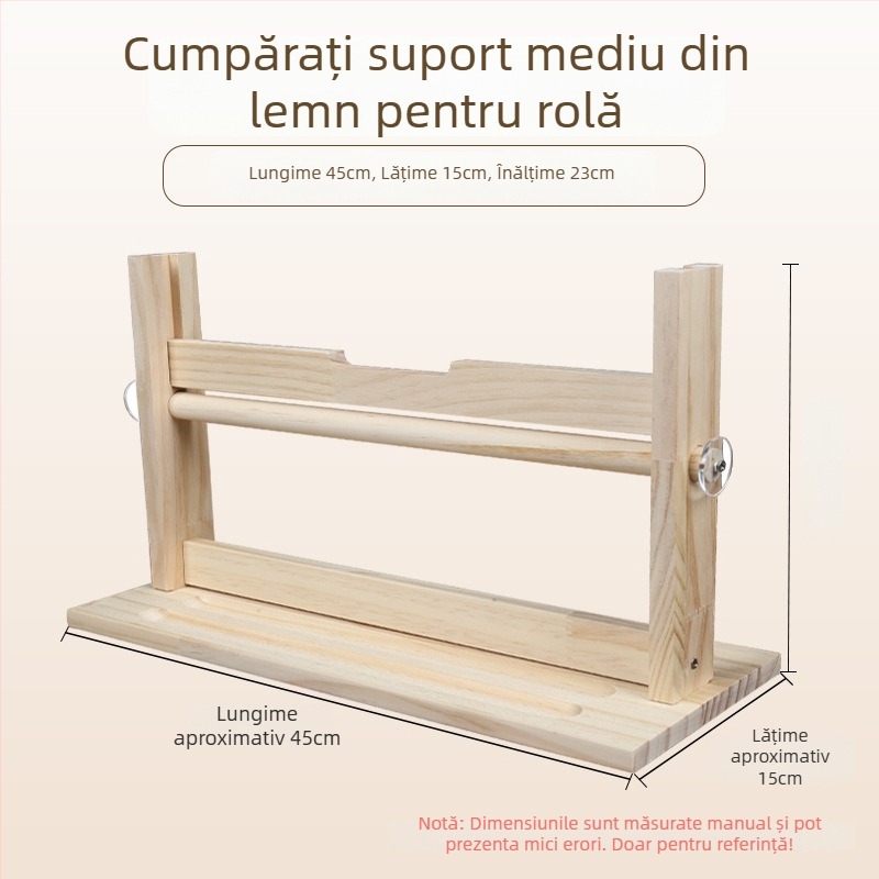 Raft din lemn pentru depozitare suluri de caligrafie și pictură, suport lung pentru suluri
