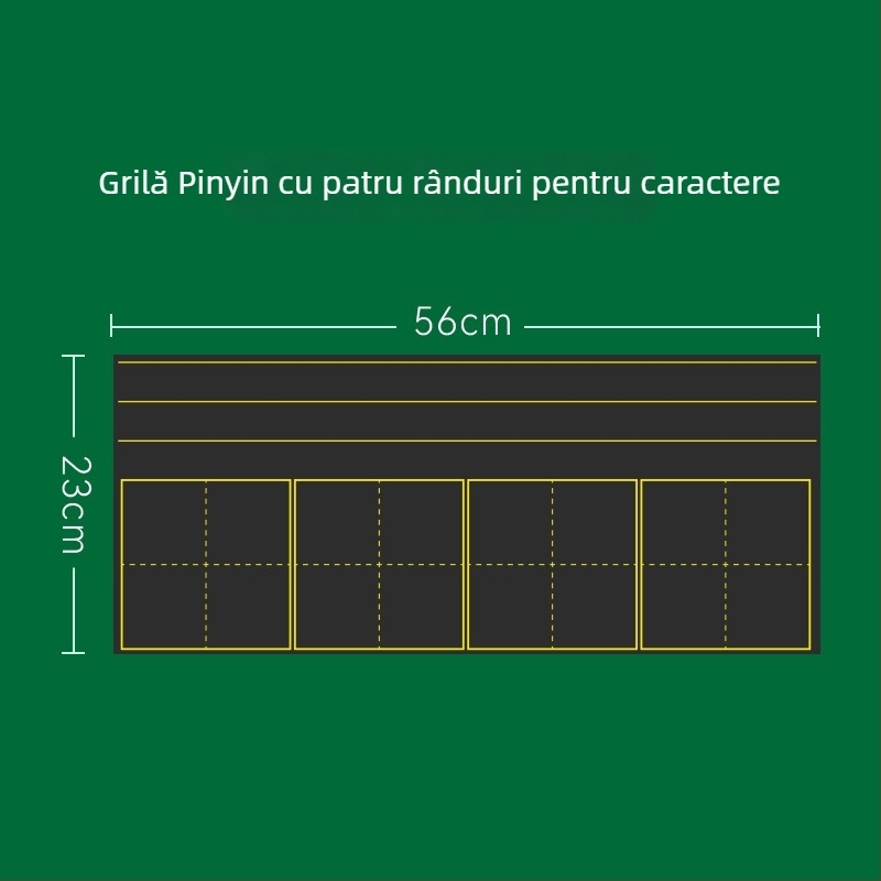 Tablă magnetică educațională cu grile Pinyin și engleze, mică tablă magnetică pentru uz casnic, rezistentă la apă