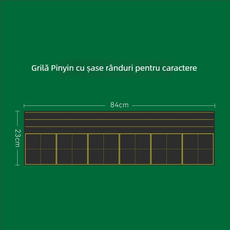 Tablă magnetică educațională cu grile Pinyin și engleze, mică tablă magnetică pentru uz casnic, rezistentă la apă