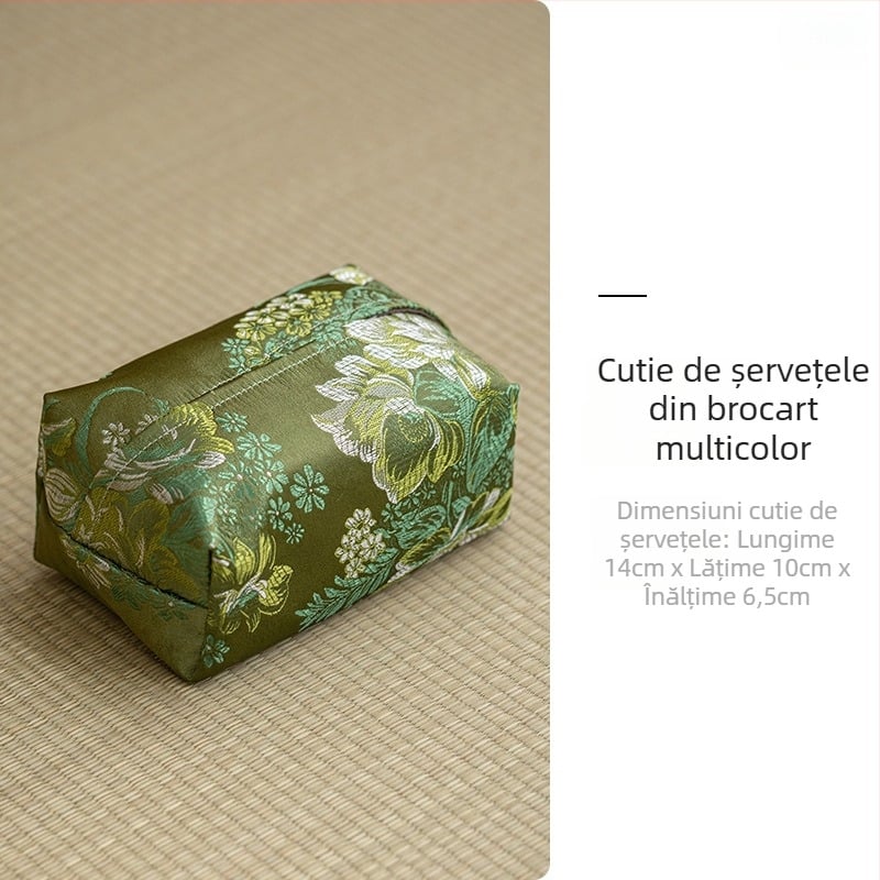 Cutie brodată pentru șervețele de casă, sufragerie – depozitare minimalistă, accesorii pentru ceremonia ceaiului chinezesc