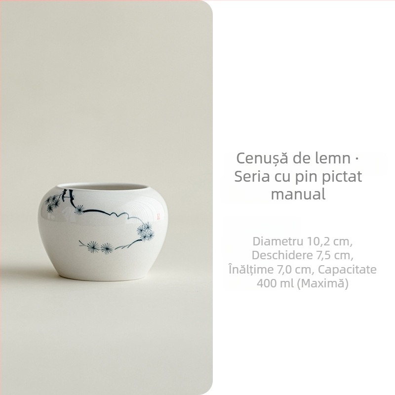 Vas ceramic pentru spălarea ceaiului în ceremonia Gongfu, mic dimensiune, recipient pentru resturi de ceai și bazin de apă