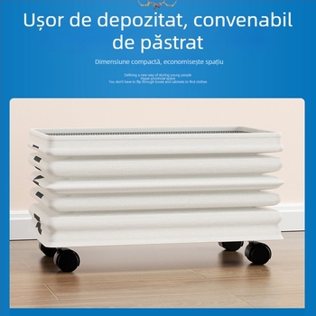 Coș de rufe îngust și înalt, cu roți, mobil pentru depozitare în baie
