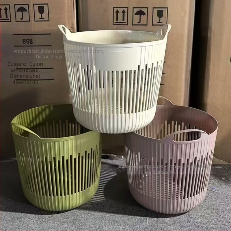 Coș Nordic din plastic pentru hainele murdare, impermeabil, extra-large, portabil, pentru baie, uz casnic și cămin, depozitare haine