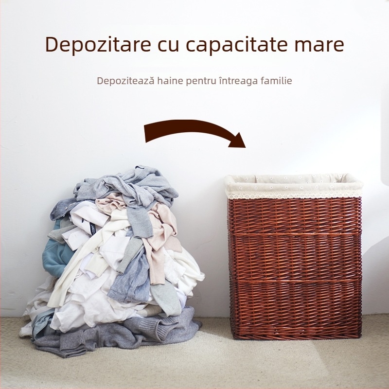 Coș din ratan pentru haine murdare, uz casnic