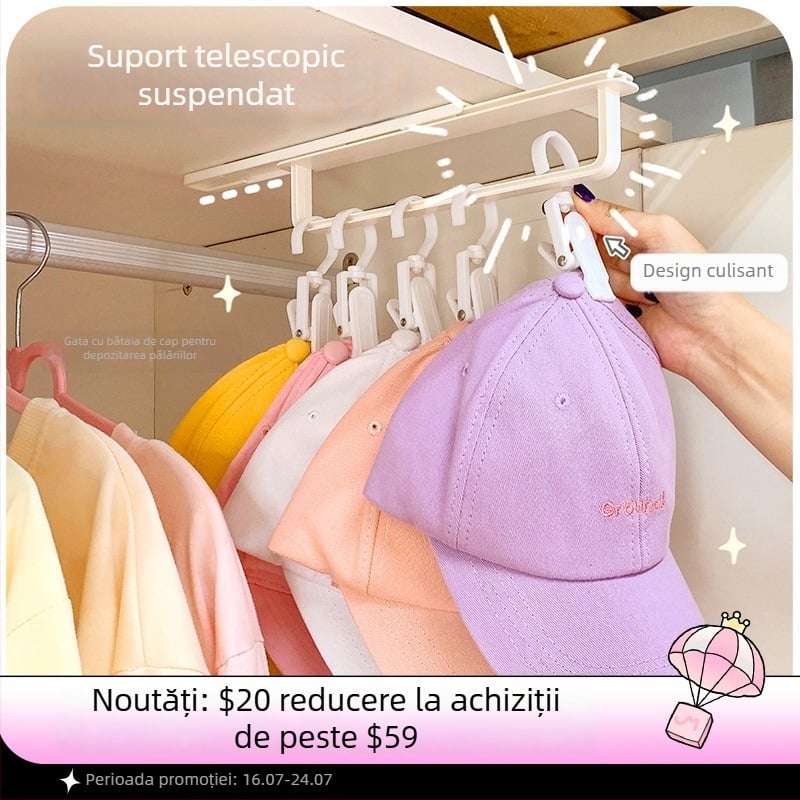 Cuier autoadeziv pentru ușa dulapului – spațiu de depozitare multifuncțional pentru pălării, haine, genți, prosoape și chei; fără găuri; încărcare până la 5 kg.