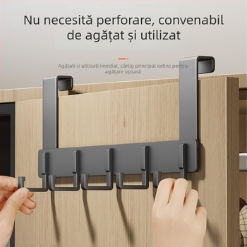 Cuier pentru ușa dulapului din cămin studențesc, fără găuri, pentru ușile de dulap și bucătărie
