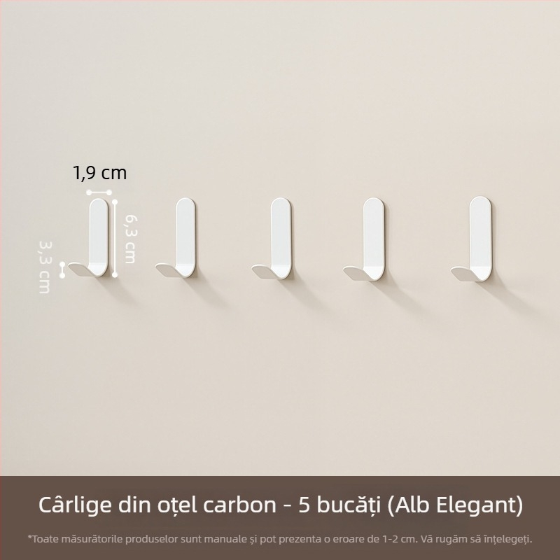Cârlig metalic cu adeziv, montaj fără găuri, rezistent, pentru baie, bucătărie și suport prosoape