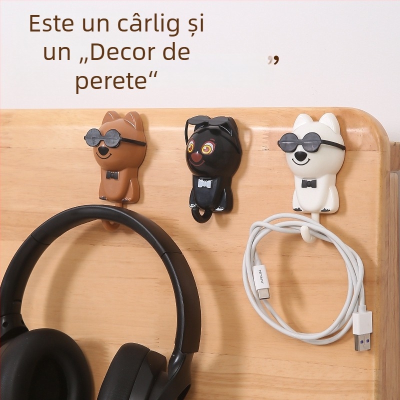 Cuier autoadeziv cu cățeluș drăguț – pentru haine, chei și pălării