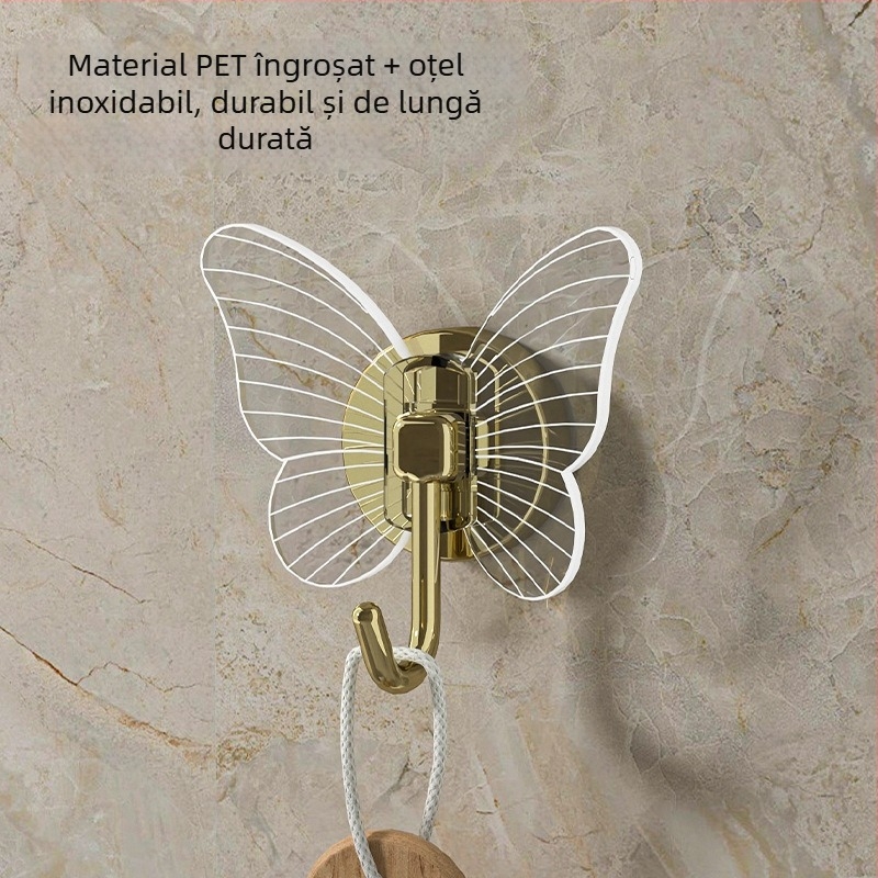 Cuier fluture pentru perete, fără găuri, textură 3D, decor pentru casă, suport pentru haine și chei