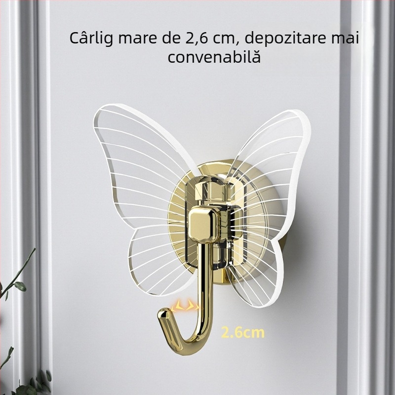 Cuier fluture pentru perete, fără găuri, textură 3D, decor pentru casă, suport pentru haine și chei