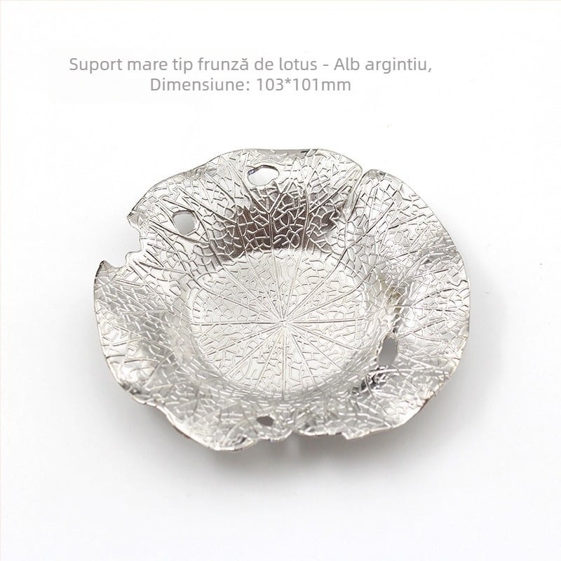 Suport pentru ceașcă din aliaj în formă de frunză de lotus pentru ceremonia Gongfu ceai, suport termic din cupru antic pentru uz casnic