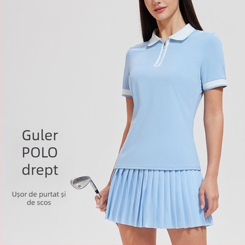 Tricou golf pentru femei, top sportiv de vară, respirabil, slim, pentru fitness și alergare