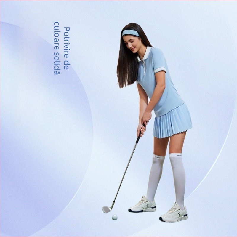 Tricou golf pentru femei, top sportiv de vară, respirabil, slim, pentru fitness și alergare