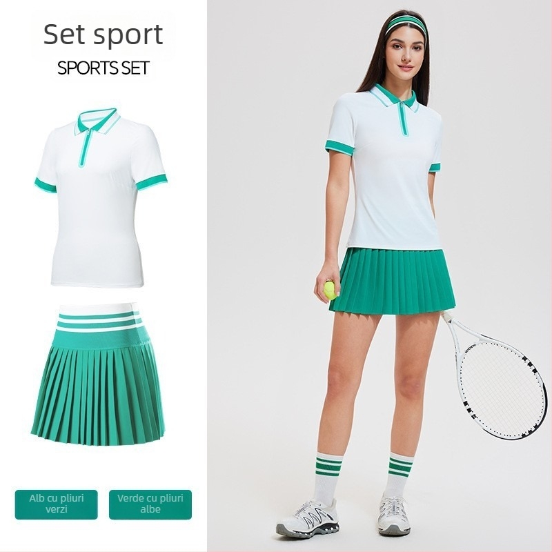 Tricou golf pentru femei, top sportiv de vară, respirabil, slim, pentru fitness și alergare