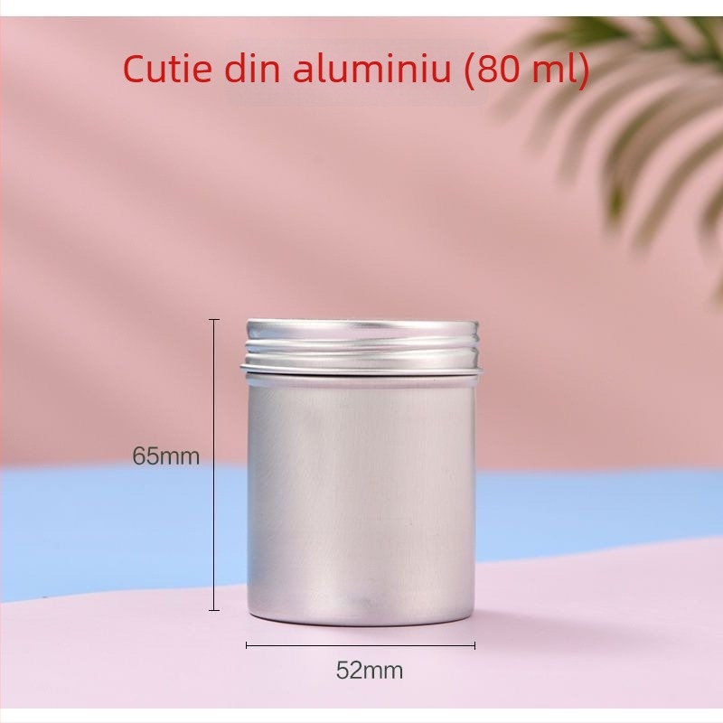 Recipient din aluminiu alimentar pentru ceai, sigilat, cu capac filet, cilindru cilindric pentru călătorii