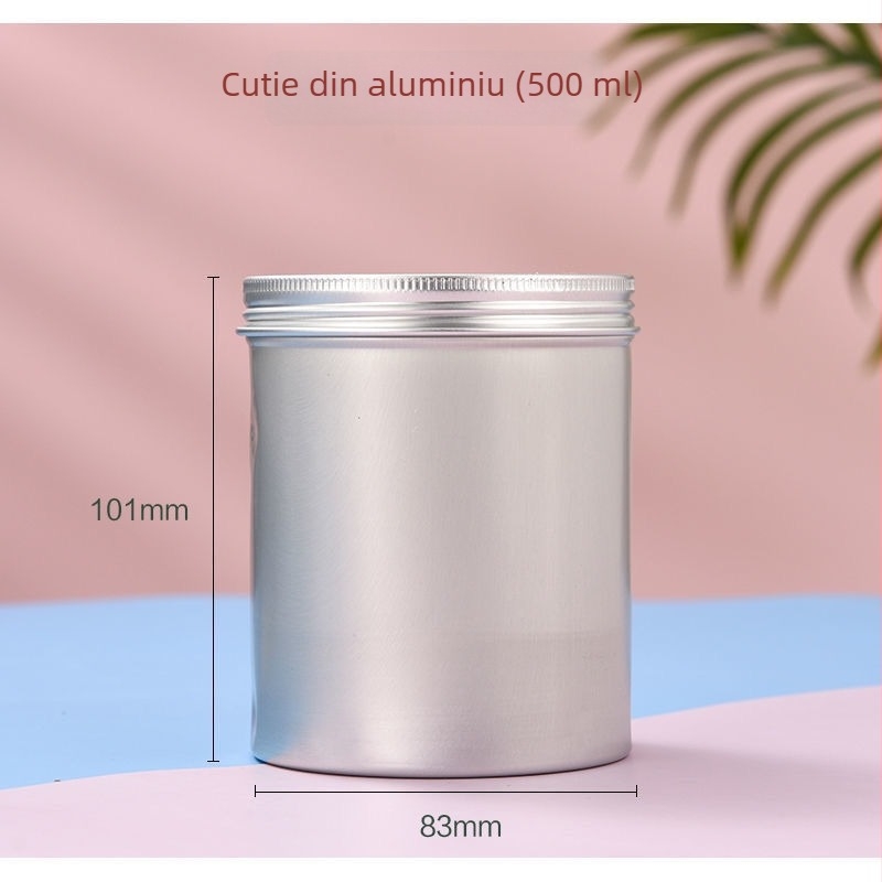 Recipient din aluminiu alimentar pentru ceai, sigilat, cu capac filet, cilindru cilindric pentru călătorii