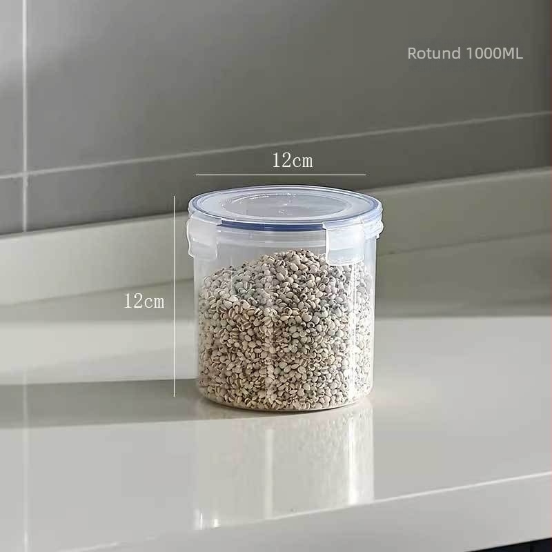 Recipient plastic rotund pentru ovăz și cereale, 500 ml, etanș, de calitate alimentară