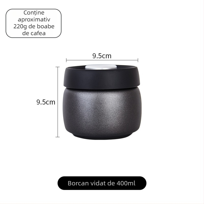 Recipient de cafea sigilat prin vid, 800–1000 ml, oțel inoxidabil 304, protecție la lumină