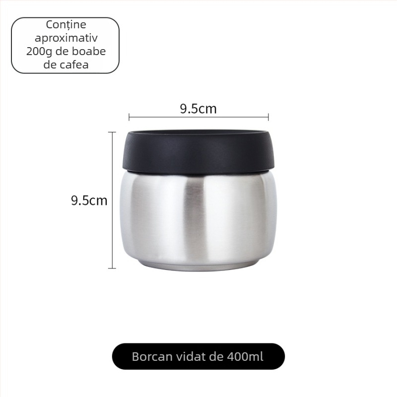 Recipient de cafea sigilat prin vid, 800–1000 ml, oțel inoxidabil 304, protecție la lumină