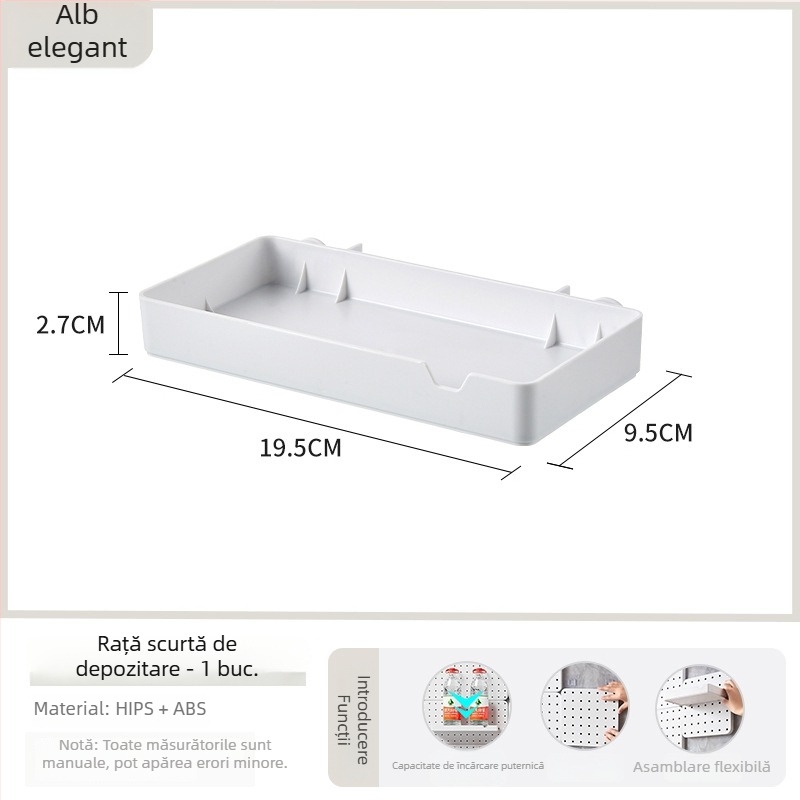 Pegboard perforat, montaj fără găuri, pentru casă, cămin, baie și bucătărie; raft de perete pentru depozitare