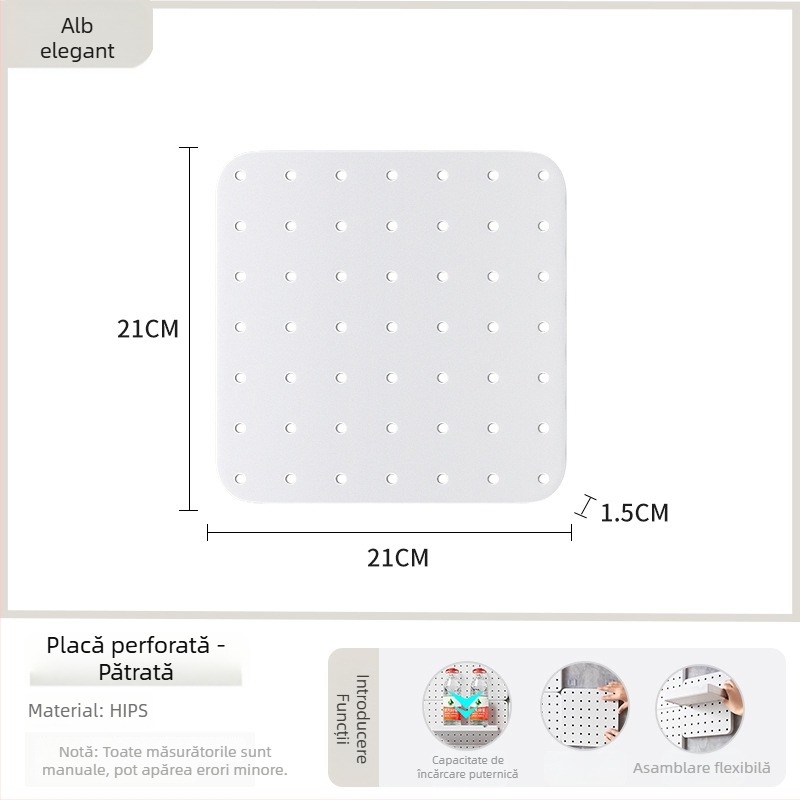 Pegboard perforat, montaj fără găuri, pentru casă, cămin, baie și bucătărie; raft de perete pentru depozitare