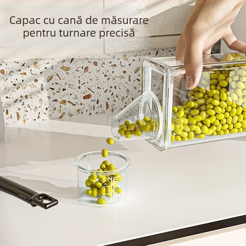 Recipient de depozitare cereale în stil japonez, etanș, protecție împotriva dăunătorilor și umezelii, pentru făină și zahăr, calitate alimentară