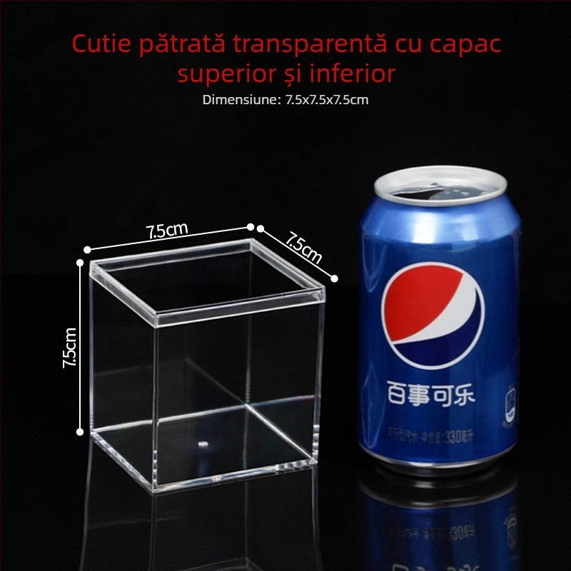 Cutie pătrată din acril transparent cu capac, din plastic, pentru ambalarea bomboanelor de nuntă și depozitarea fursecurilor