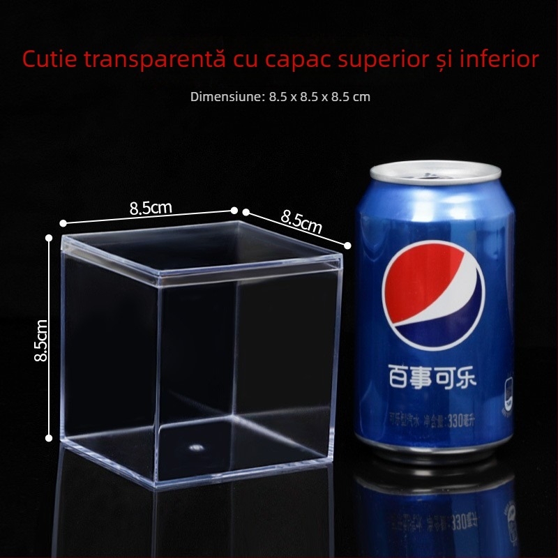 Cutie pătrată din acril transparent cu capac, din plastic, pentru ambalarea bomboanelor de nuntă și depozitarea fursecurilor