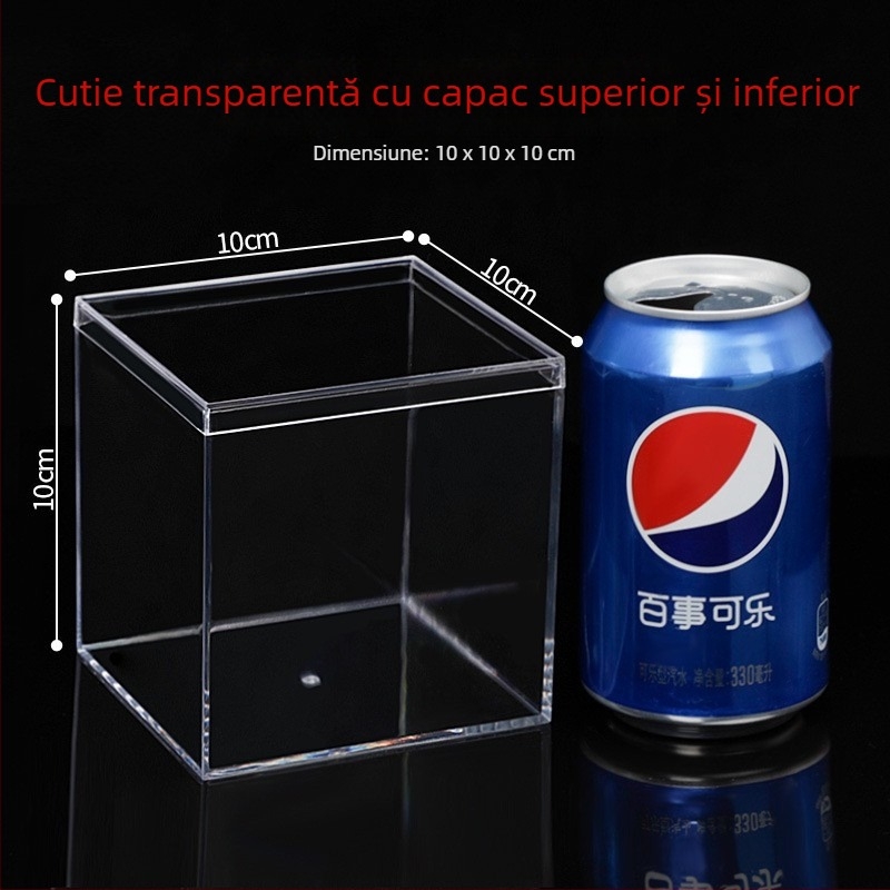 Cutie pătrată din acril transparent cu capac, din plastic, pentru ambalarea bomboanelor de nuntă și depozitarea fursecurilor