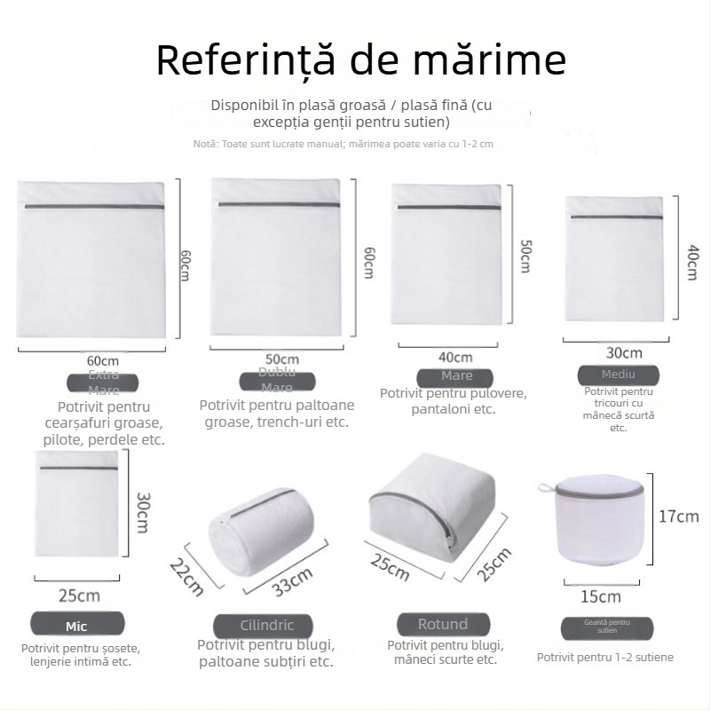 Săculeț de rufe din plasă anti-deformare pentru mașina de spălat, portabil, pentru sutiene și lenjerie intimă