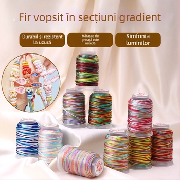 Ață vopsită în gradient, 18 fire, pentru croitorie DIY, materiale pentru șnururi de genți și perdele
