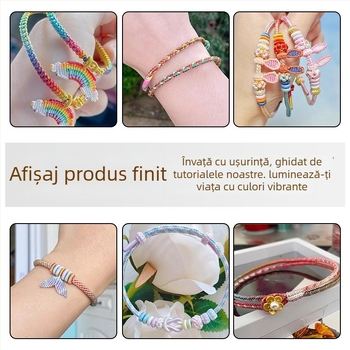 Ață vopsită în gradient, 18 fire, pentru croitorie DIY, materiale pentru șnururi de genți și perdele