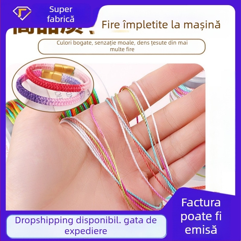 Ață vopsită în gradient, 18 fire, pentru croitorie DIY, materiale pentru șnururi de genți și perdele