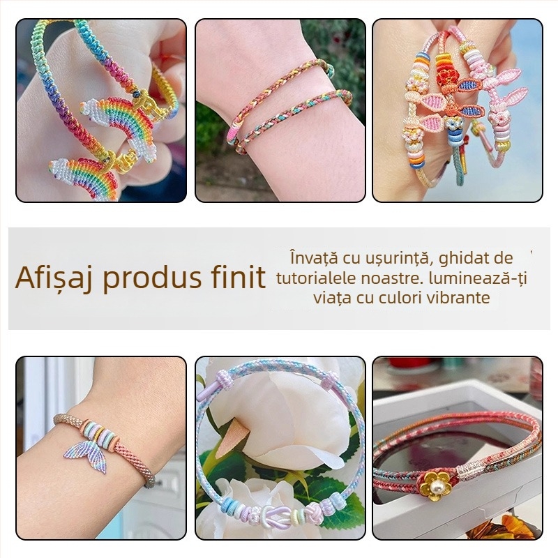 Ață vopsită în gradient, 18 fire, pentru croitorie DIY, materiale pentru șnururi de genți și perdele