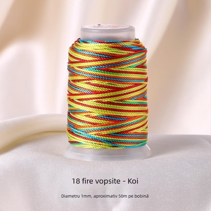 Ață vopsită în gradient, 18 fire, pentru croitorie DIY, materiale pentru șnururi de genți și perdele