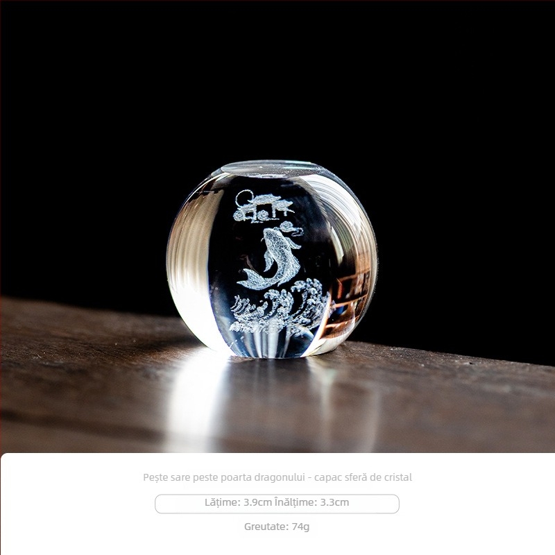 Capac rotund din cristal pentru set de ceai din sticlă, suport pentru capac, Iepurele Lunii, cadou personalizat pentru Festivalul de Toamnă