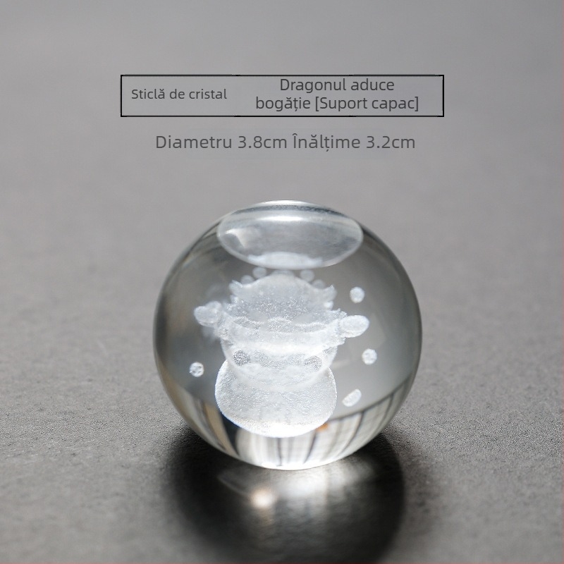 Capac rotund din cristal pentru set de ceai din sticlă, suport pentru capac, Iepurele Lunii, cadou personalizat pentru Festivalul de Toamnă