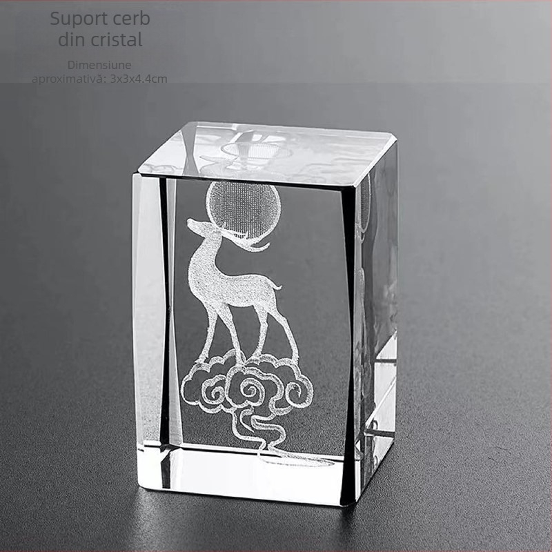 Capac rotund din cristal pentru set de ceai din sticlă, suport pentru capac, Iepurele Lunii, cadou personalizat pentru Festivalul de Toamnă