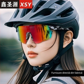 Ochelari de ciclism colorați, la modă, anti-vânt, design fără rame, pentru activități în aer liber, unisex