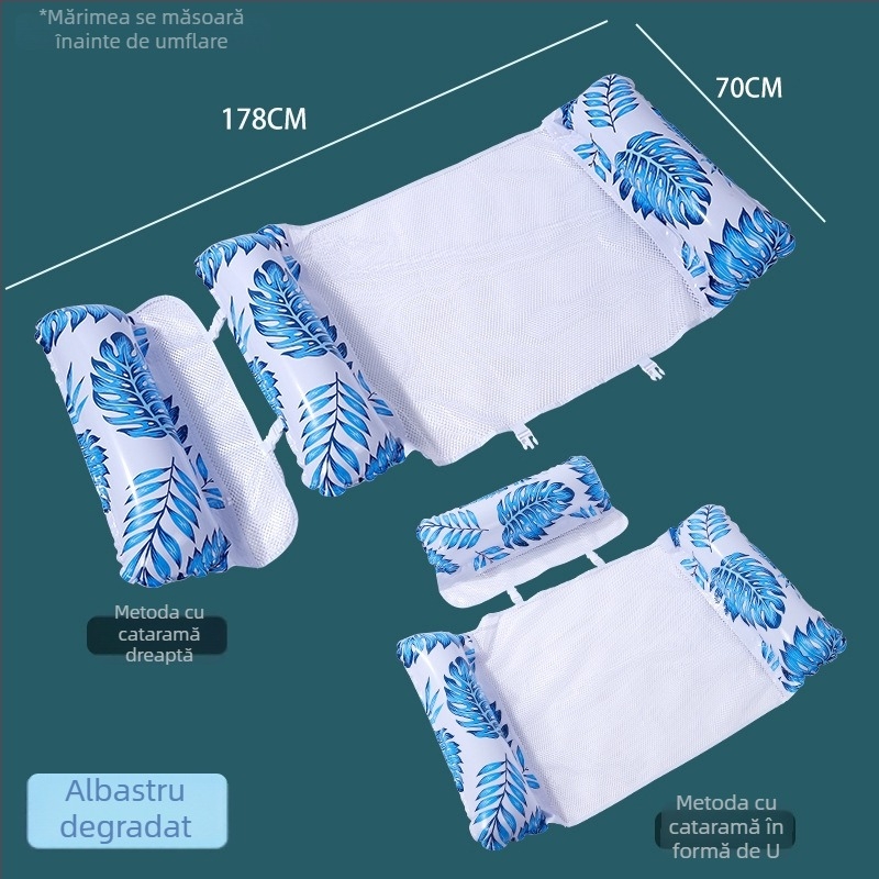 Saltea gonflabilă plutitoare pentru apă pentru adulți, inel de înot, șezlong de plajă, scaun plutitor detașabil pentru surfing