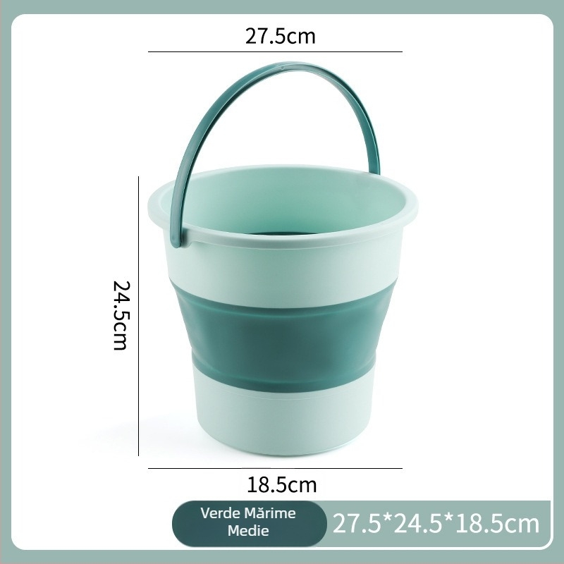Găleată de apă portabilă pentru exterior, pescuit, spălarea mașinii, baie pentru picioare și spălarea rufelor; recipient din plastic