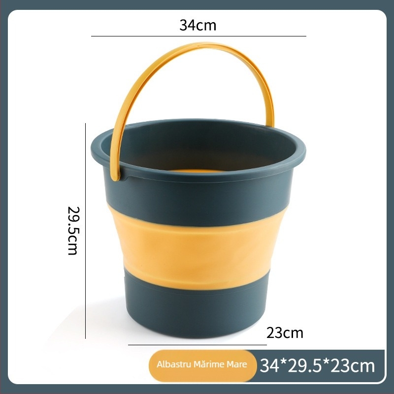 Găleată de apă portabilă pentru exterior, pescuit, spălarea mașinii, baie pentru picioare și spălarea rufelor; recipient din plastic