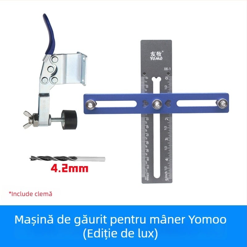 Set localizator pentru găuri pentru montajul mânerelor la sertare și dulapuri, unelte de tâmplă, aliaj de aluminiu