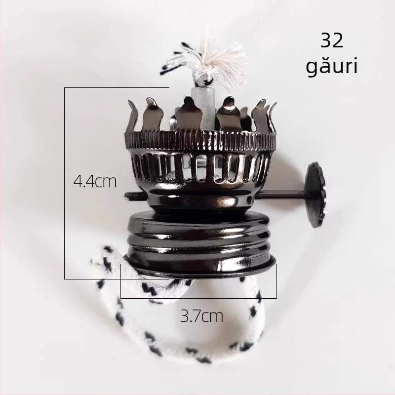 Abajur din sticlă pentru lampă de ulei, cu 28 de găuri, suport de fitil cu 32 de găuri, aromaterapie, lampă ambientală