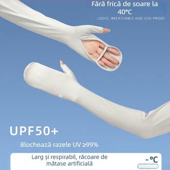 Manșete UV pentru femei, din Ice Silk, pentru ciclism, bicicletă electrică și condus, subțiri, integrate