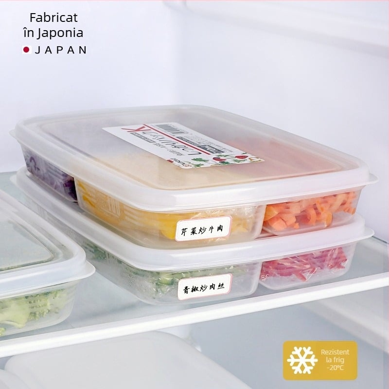 SANADA cutie de depozitare pentru frigider cu compartimente divizate pentru menținerea prospețimii și depozitarea condimentelor, material alimentar, potrivită pentru congelator