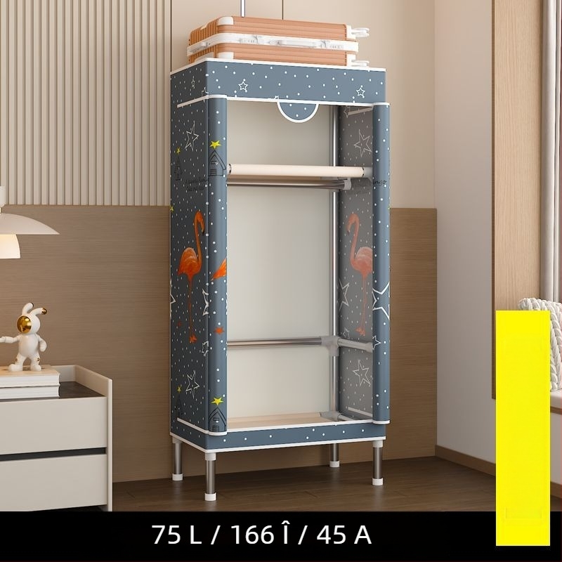 Dulap textil închis complet cu fermoar, pentru cămin, design simplu și modern, spațiu de depozitare economic