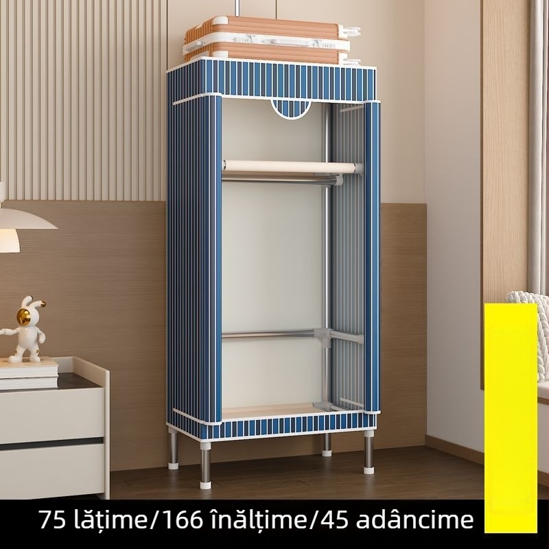 Dulap textil închis complet cu fermoar, pentru cămin, design simplu și modern, spațiu de depozitare economic