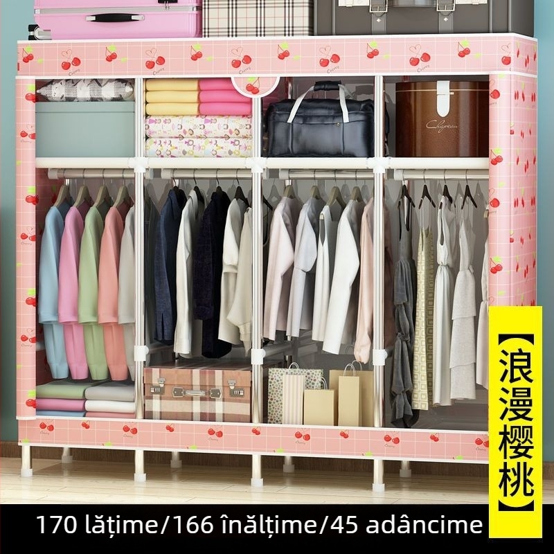Dulap textil închis complet cu fermoar, pentru cămin, design simplu și modern, spațiu de depozitare economic