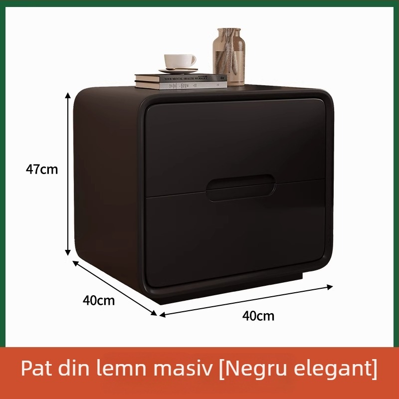 Noptieră din lemn masiv, stil natural, design minimalist modern pentru dormitor, comodă de noapte compactă cu spațiu de depozitare.